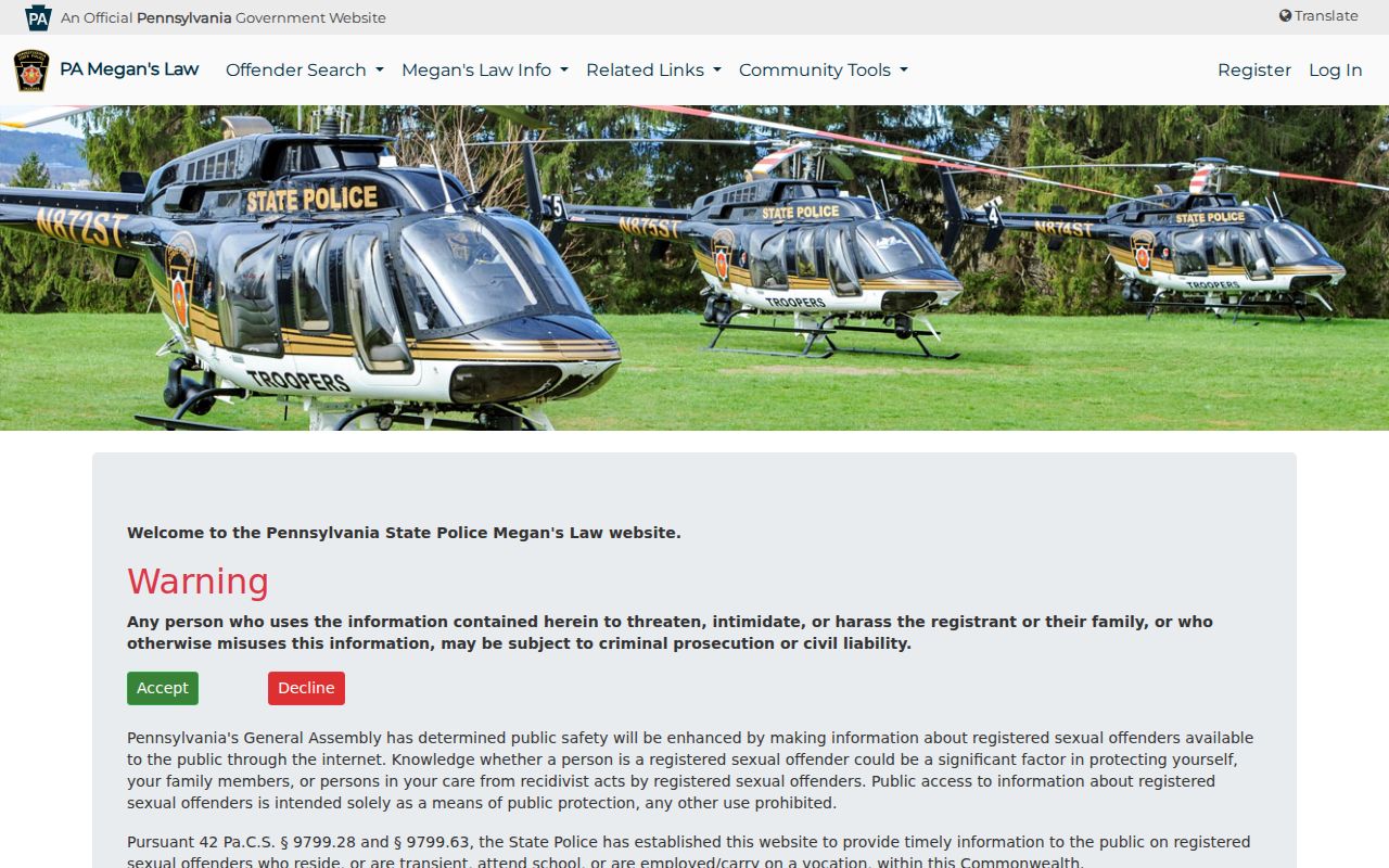 Ridley Township neighbors Pennsylvania Megan's Law official source