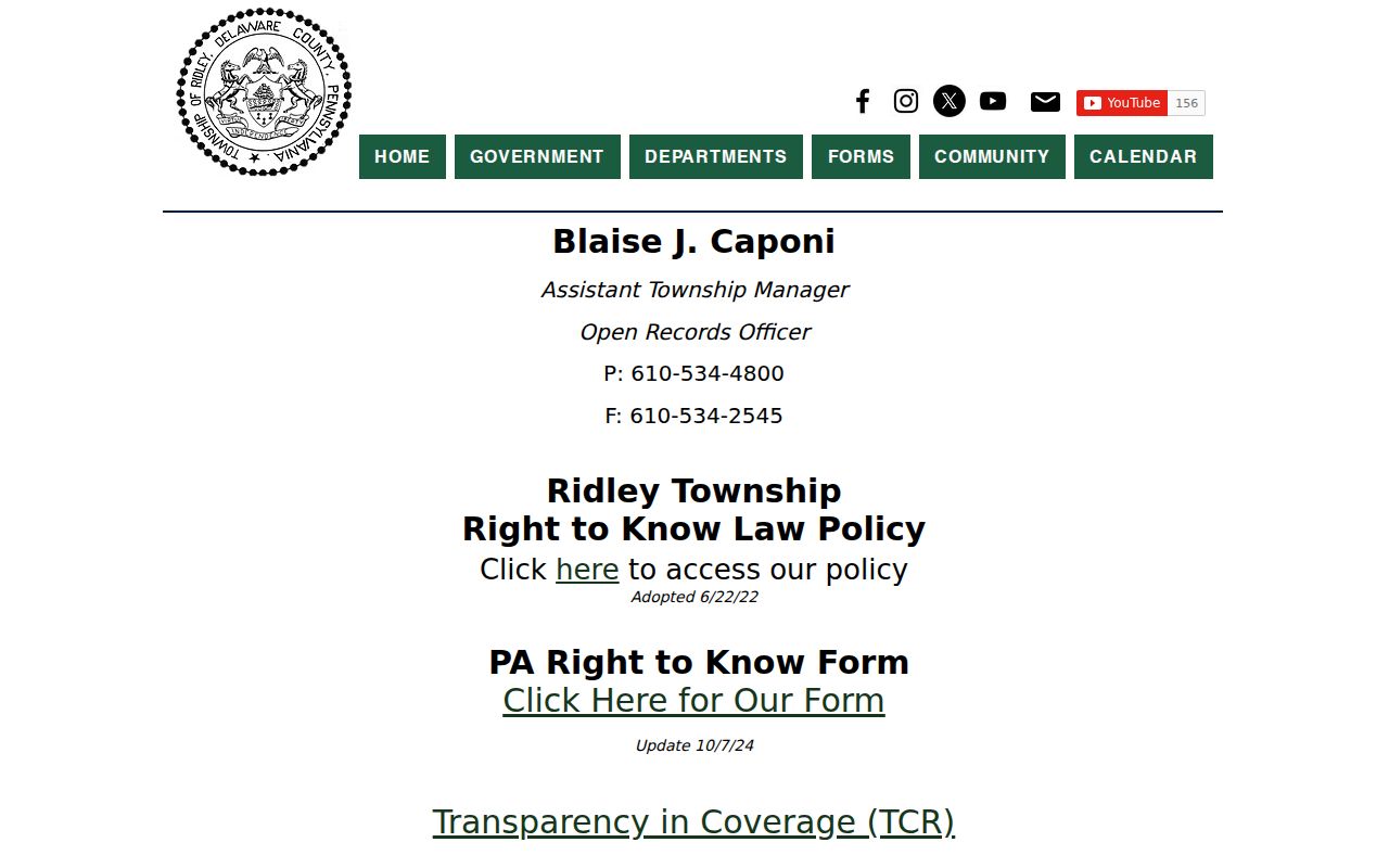 Ridley Township neighbors open records source