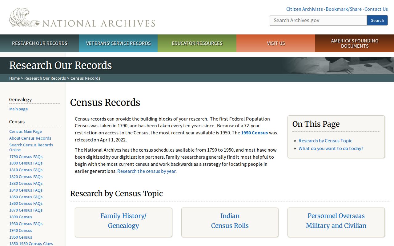 Ridley Township previous residents National Archives census research source