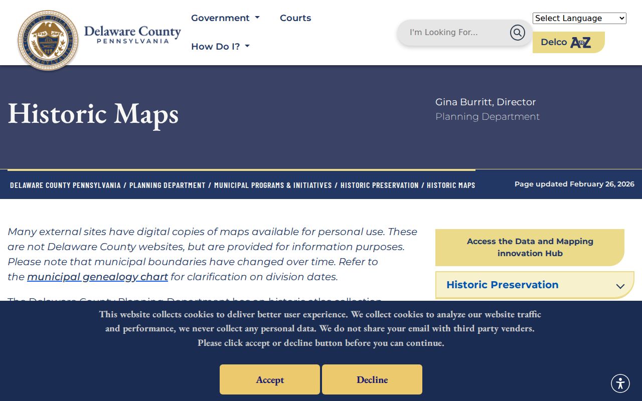 Ridley Township ZIP code directory with Delaware County historic maps